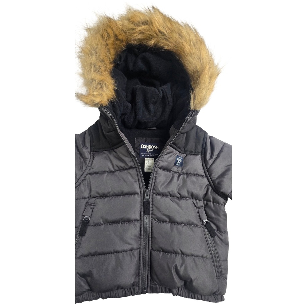 OshKosh 2T Puffer Jacket Toddler Gray Excellent